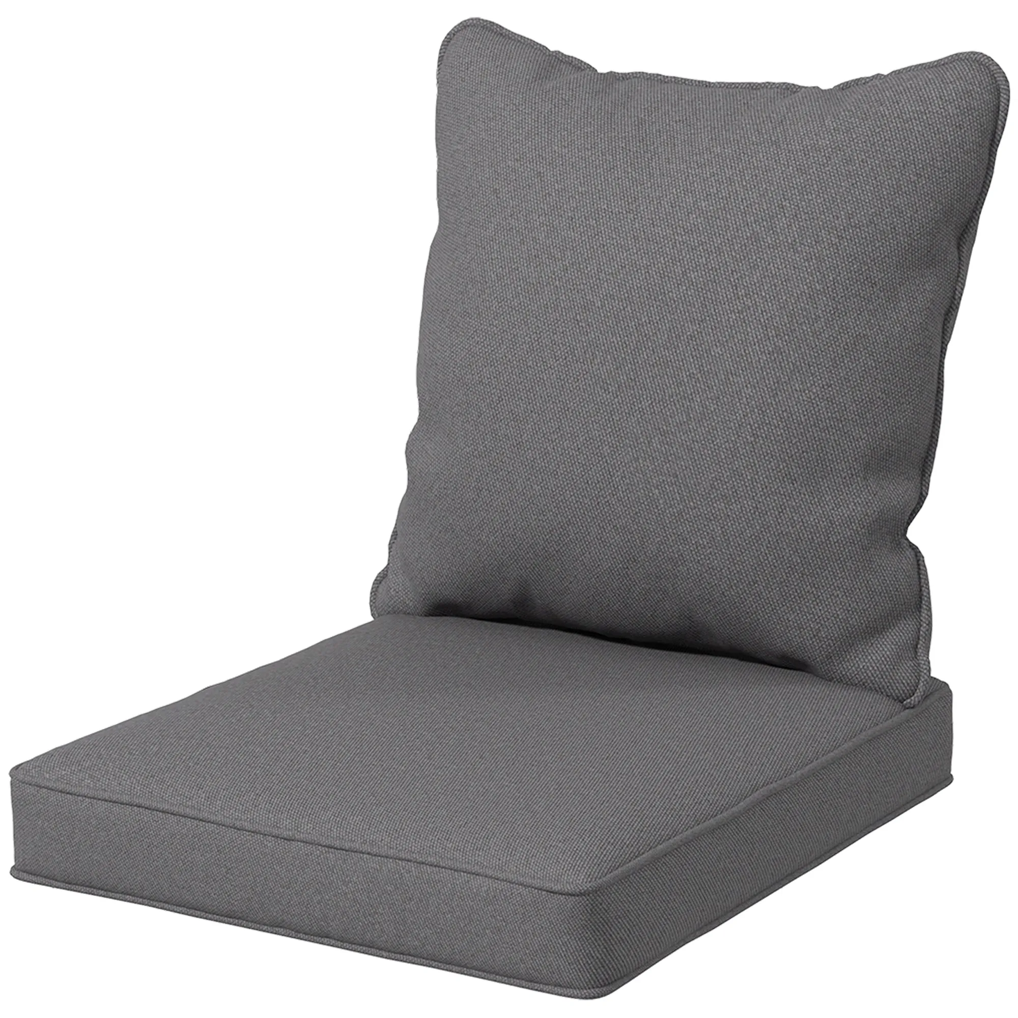 1-Piece Back and Seat Cushion Pillow Replacement, Patio Chair Cushion Set for Indoor Outdoor, Charcoal Grey