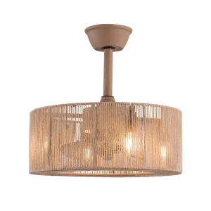 18 inch Modern Industrial Bladeless 3 Wind Speed 3 Blades Down Rod Ceiling Fan with Caged Mesh Shade