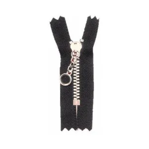 #3 Metal, Black 14" YKK Closed End Handbag Zipper with Brass Teeth, #451-14-BLK