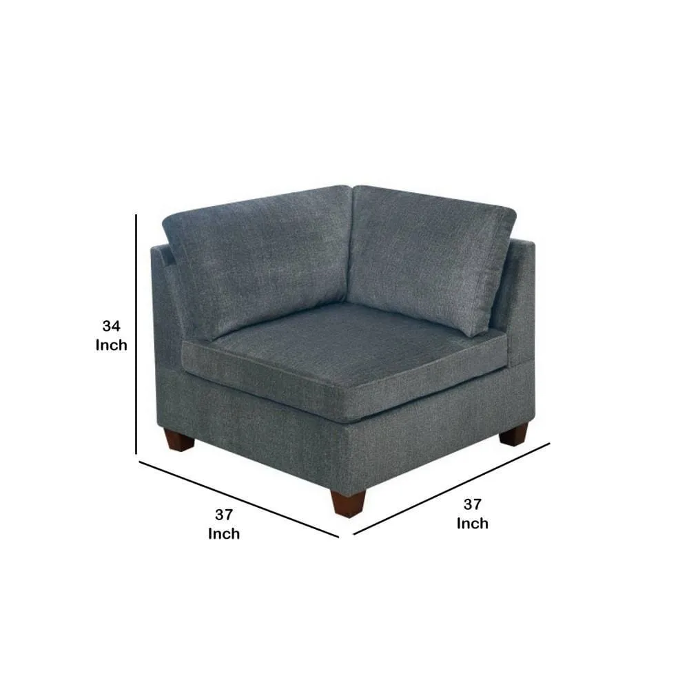 37 Inches Fabric Upholstered Wooden Corner Wedge, Gray By Casagear Home