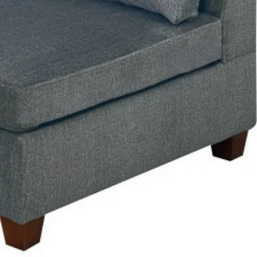 37 Inches Fabric Upholstered Wooden Corner Wedge, Gray By Casagear Home