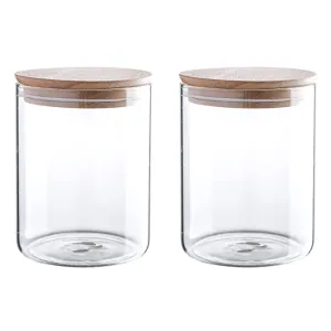 45 FL Ounce Clear Glass Canisters/Jars For Food Storage with Airtight Stainless Steel