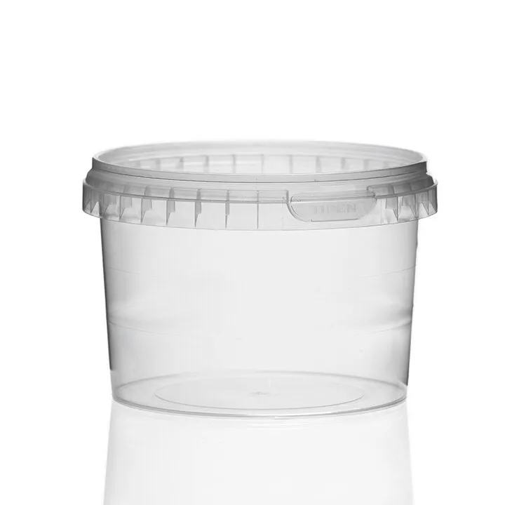 500ml PET Plastic Tub Tamper Proof with Clear Lid 10pack