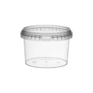 500ml PET Plastic Tub Tamper Proof with Clear Lid 10pack