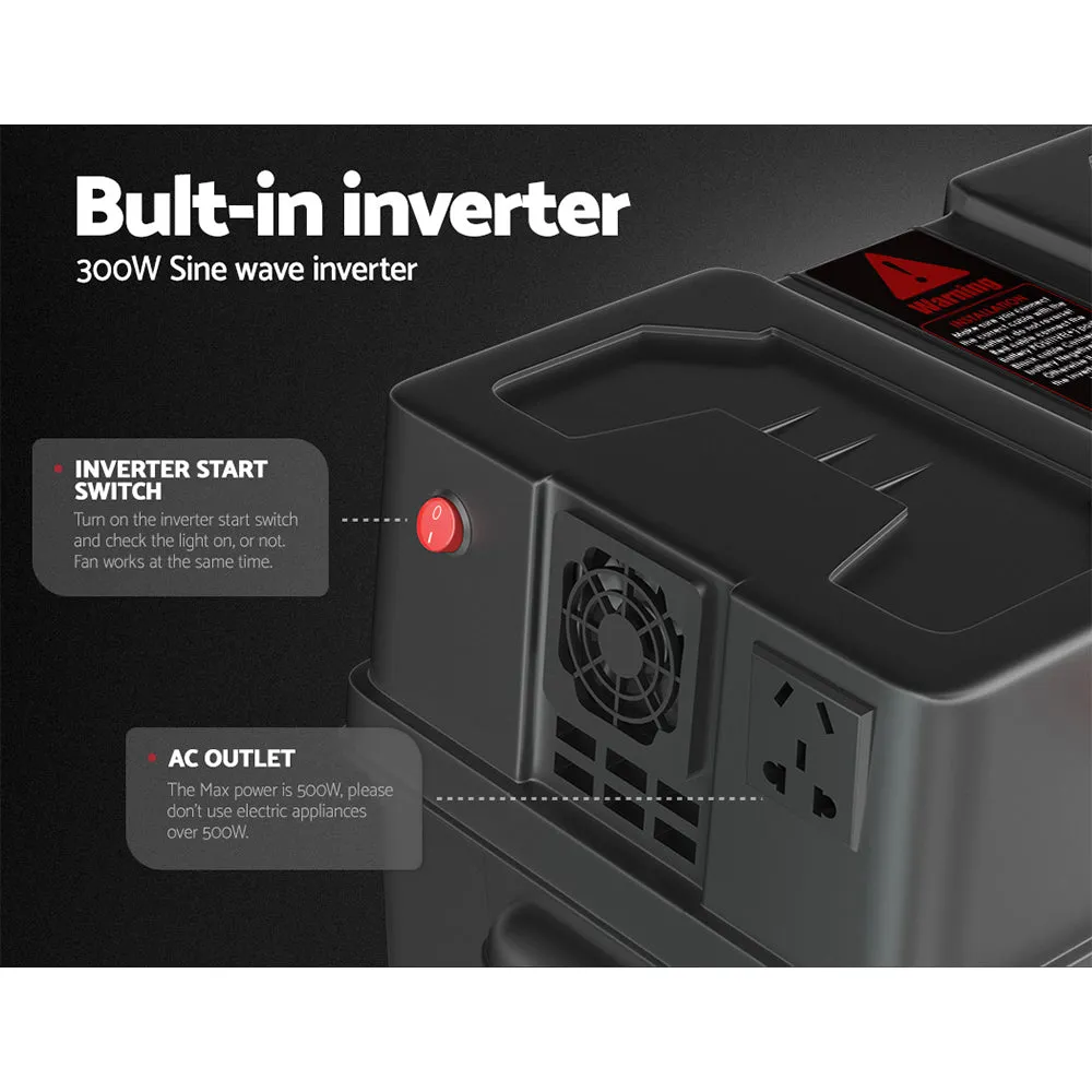 500W Inverter Battery Box, Dual USB, 12V Sockets - Giantz