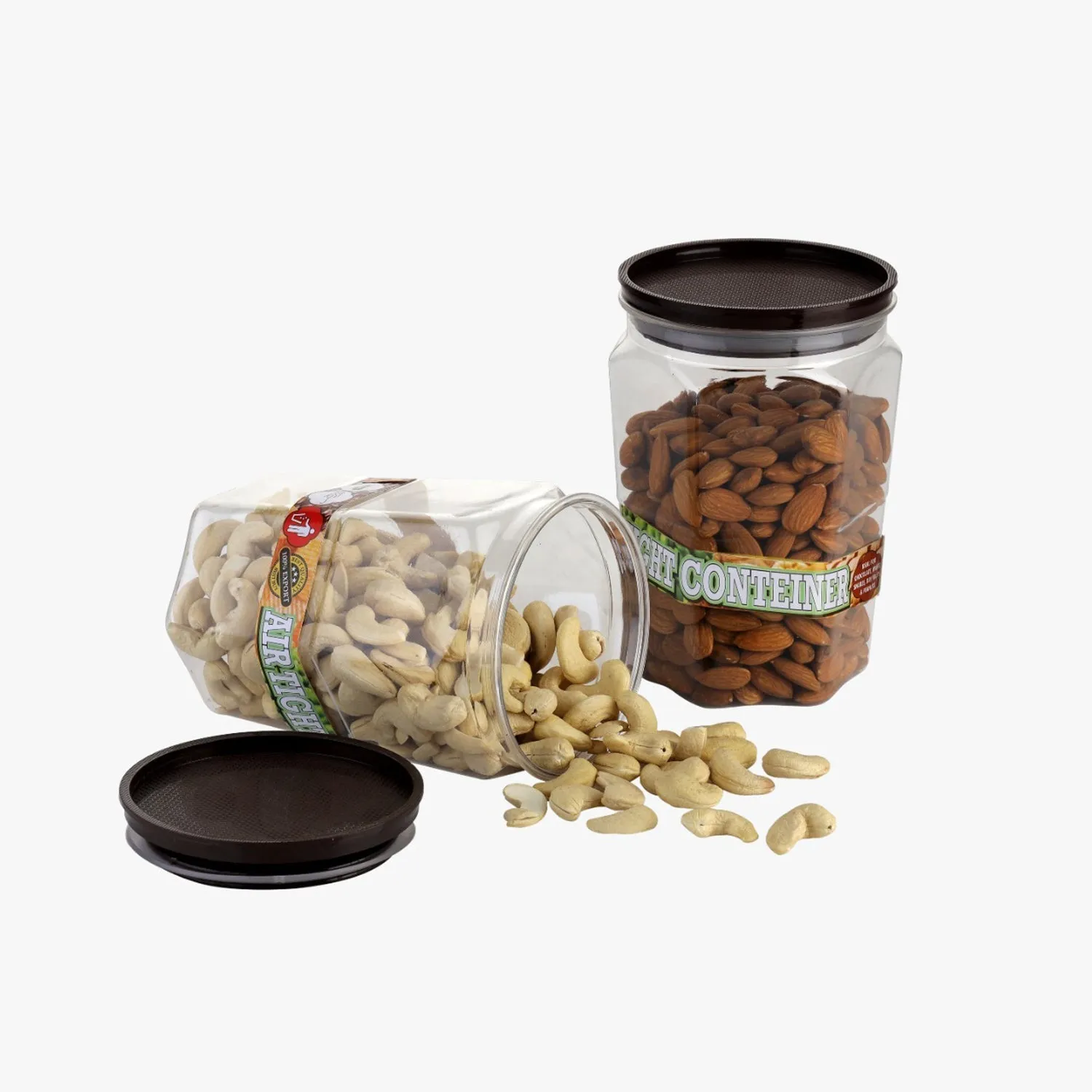 Air Tight Kitchen Storage Container for Rice | Dal | Atta, BPA-Free, Flour | Cereals | Snacks | Stackable | Modular, Round. (Approx - 1100Ml, Set of 6pcs)