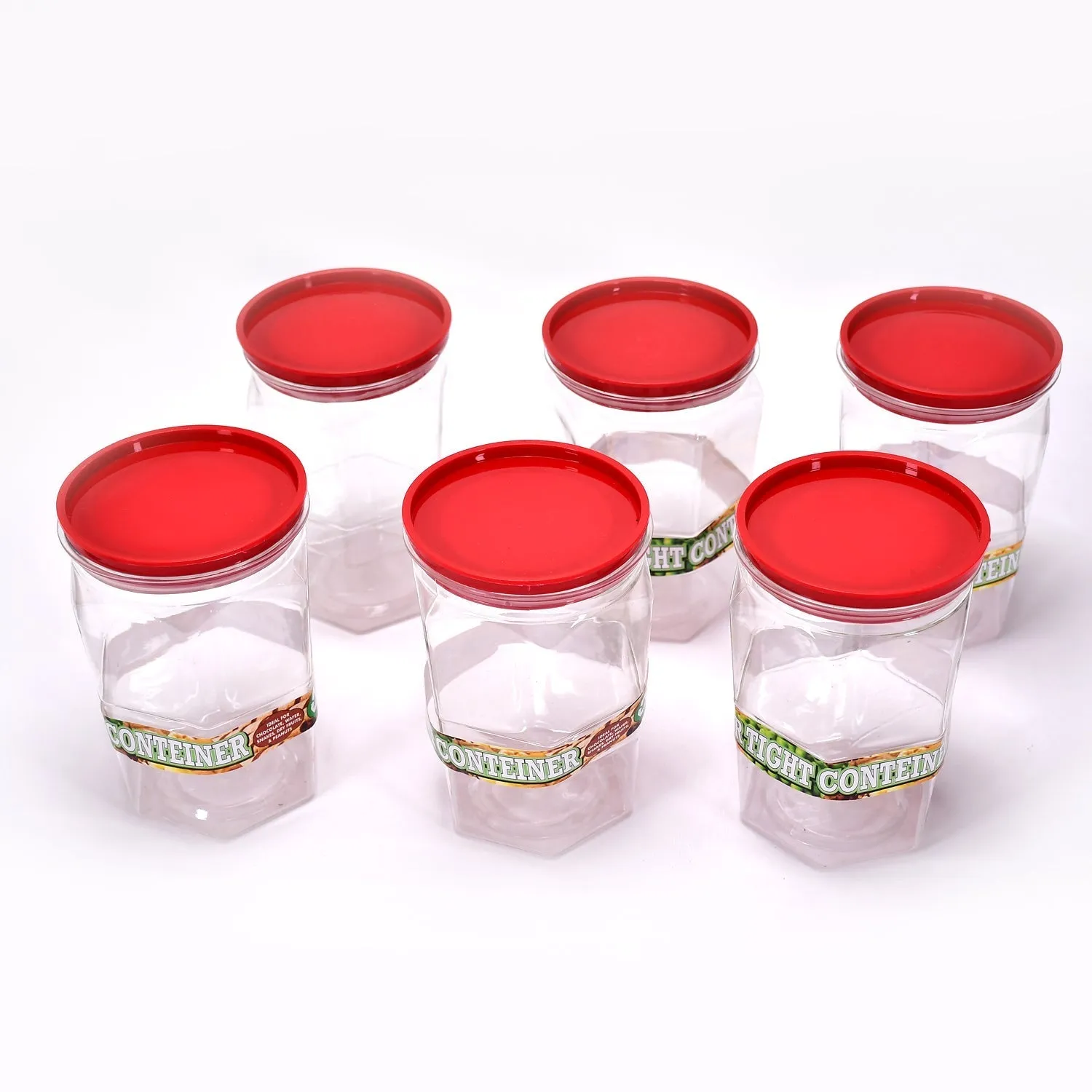 Air Tight Kitchen Storage Container for Rice | Dal | Atta, BPA-Free, Flour | Cereals | Snacks | Stackable | Modular, Round. (Approx - 1100Ml, Set of 6pcs)