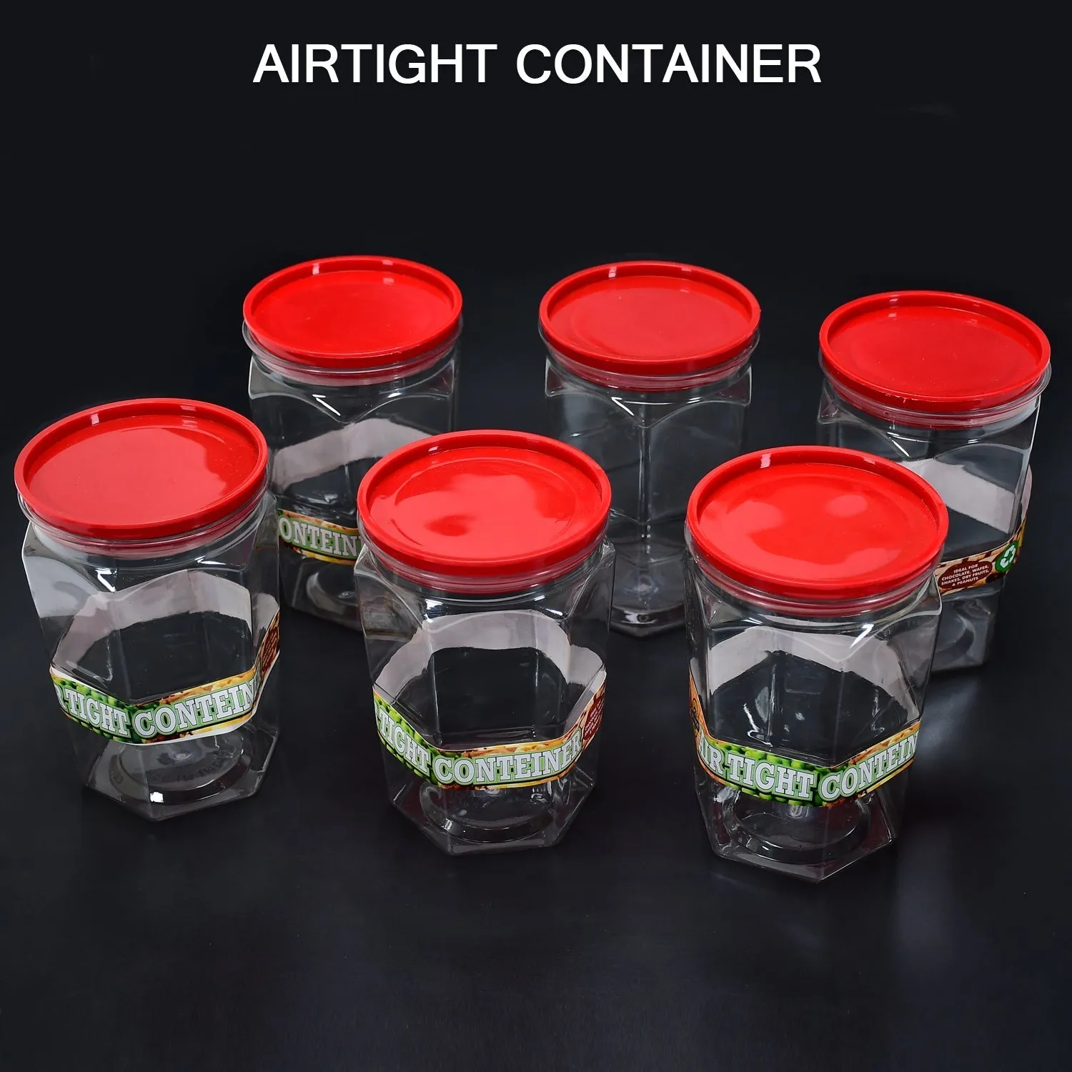 Air Tight Kitchen Storage Container for Rice | Dal | Atta, BPA-Free, Flour | Cereals | Snacks | Stackable | Modular, Round. (Approx - 1100Ml, Set of 6pcs)