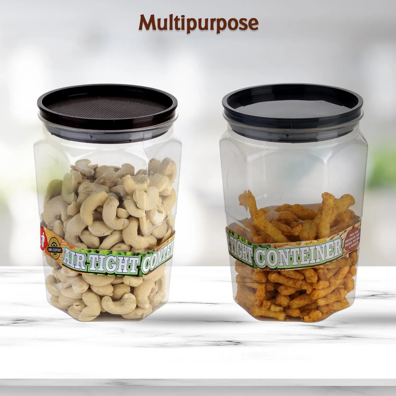 Air Tight Kitchen Storage Container for Rice | Dal | Atta, BPA-Free, Flour | Cereals | Snacks | Stackable | Modular, Round. (Approx - 1100Ml, Set of 6pcs)