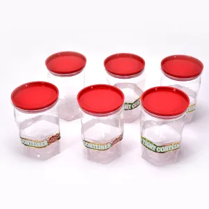 Air Tight Kitchen Storage Container for Rice | Dal | Atta, BPA-Free, Flour | Cereals | Snacks | Stackable | Modular, Round. (Approx - 1100Ml, Set of 6pcs)