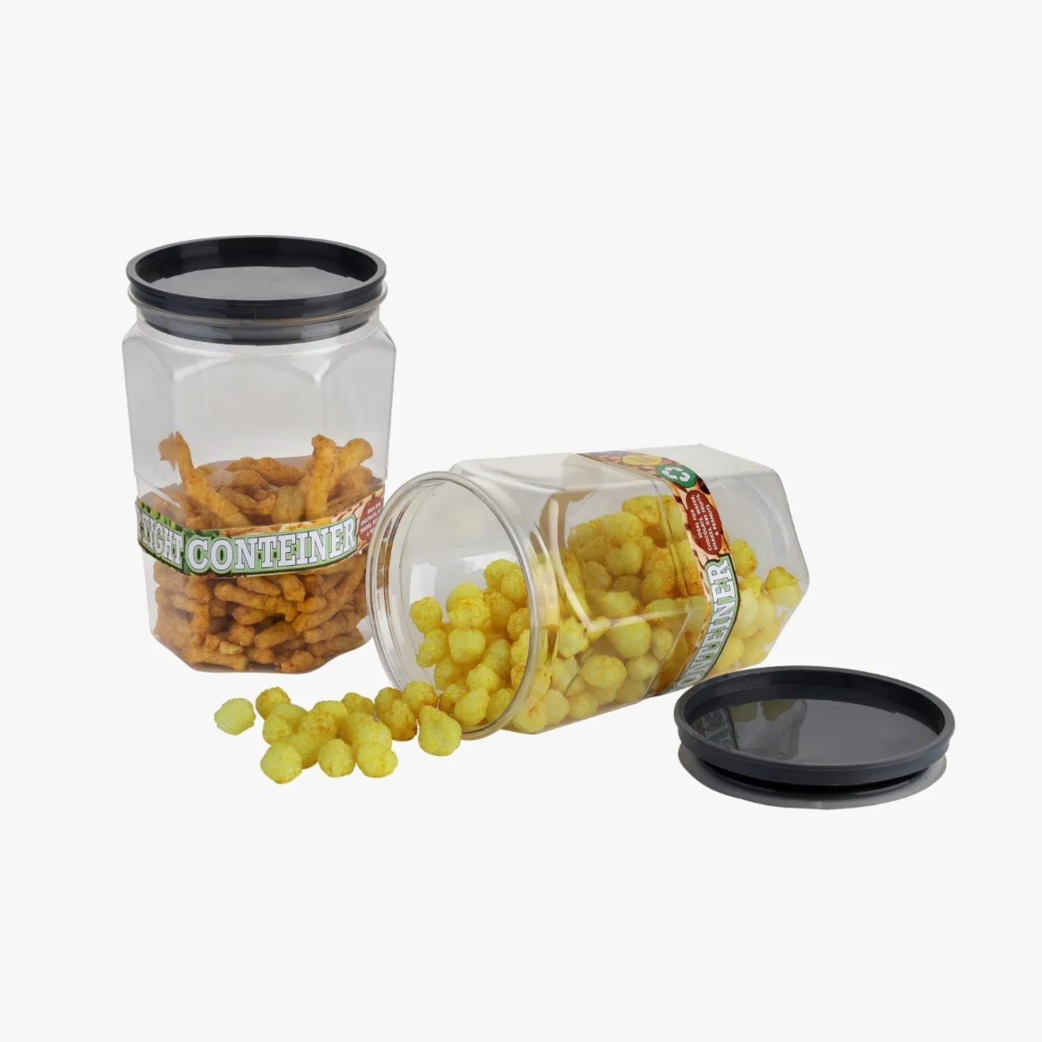 Air Tight Kitchen Storage Container for Rice | Dal | Atta, BPA-Free, Flour | Cereals | Snacks | Stackable | Modular, Round. (Approx - 1100Ml, Set of 6pcs)