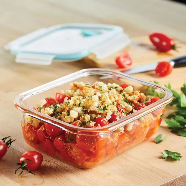 Airtight-Leakproof Borosilicate Glass Food Storage with Vent Lids-Rectangle