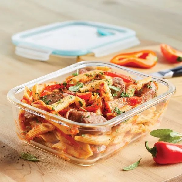 Airtight-Leakproof Borosilicate Glass Food Storage with Vent Lids-Rectangle