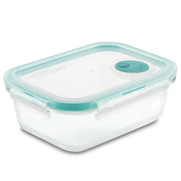 Airtight-Leakproof Borosilicate Glass Food Storage with Vent Lids-Rectangle