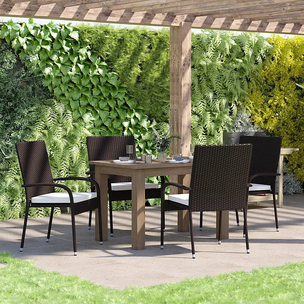 Alamont Home - Maxim Patio Chair (set of 4) - Espresso/Cream