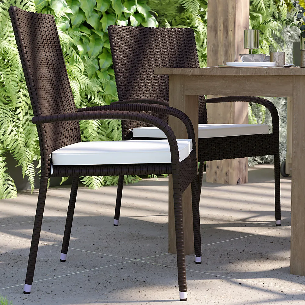 Alamont Home - Maxim Patio Chair (set of 4) - Espresso/Cream