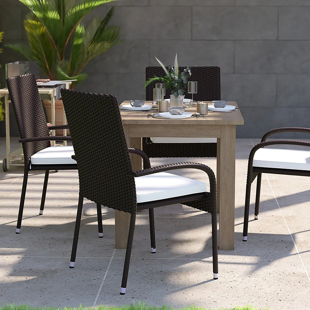 Alamont Home - Maxim Patio Chair (set of 4) - Espresso/Cream