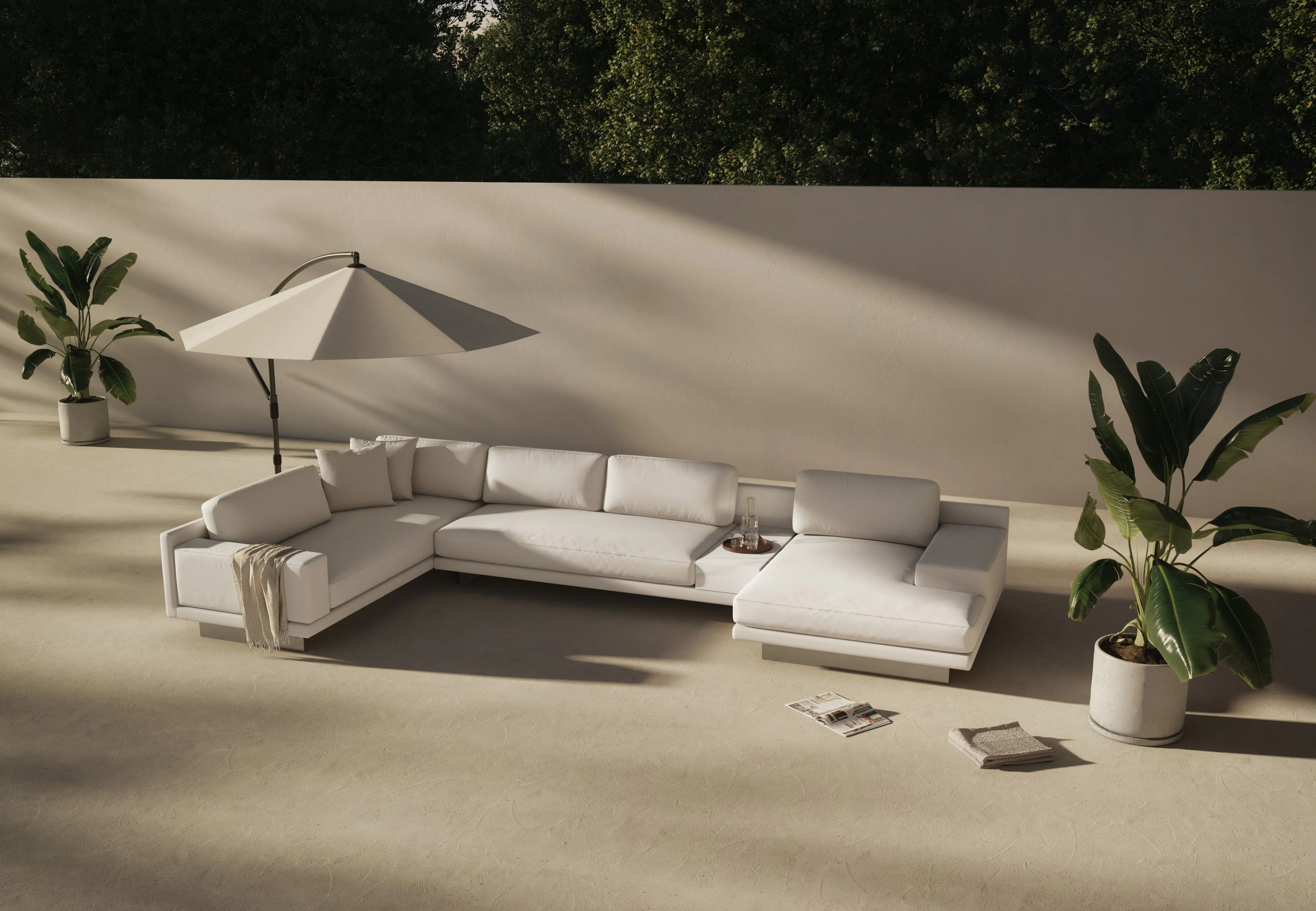Alessio - Alessio Outdoor Module, Armless Two Seater, Right, Shell Performance Weave