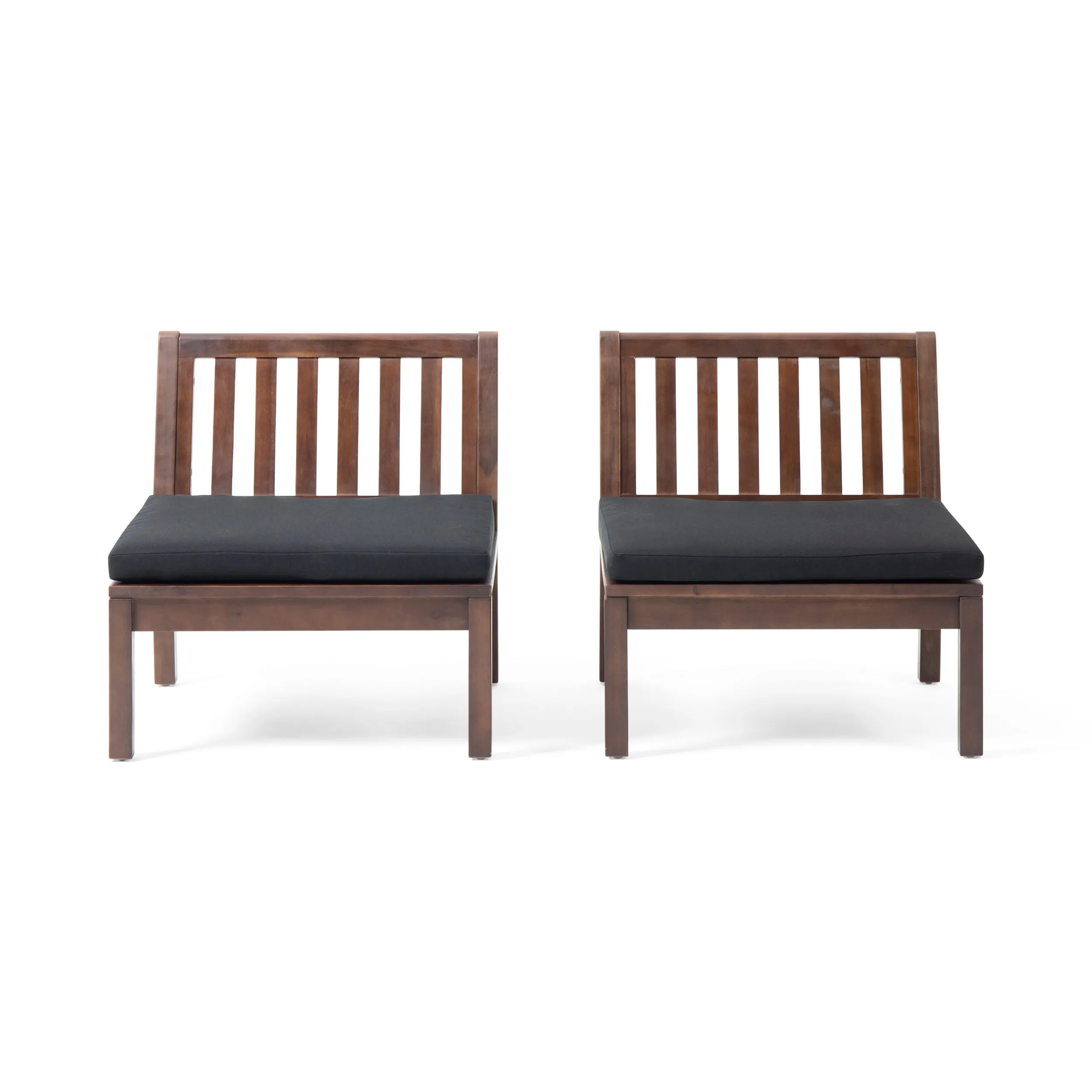 Arth Outdoor Acacia Wood Club Chair (Set of 2)