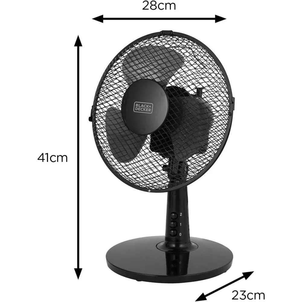 Black   Decker 9" Black 20W Desk Fan