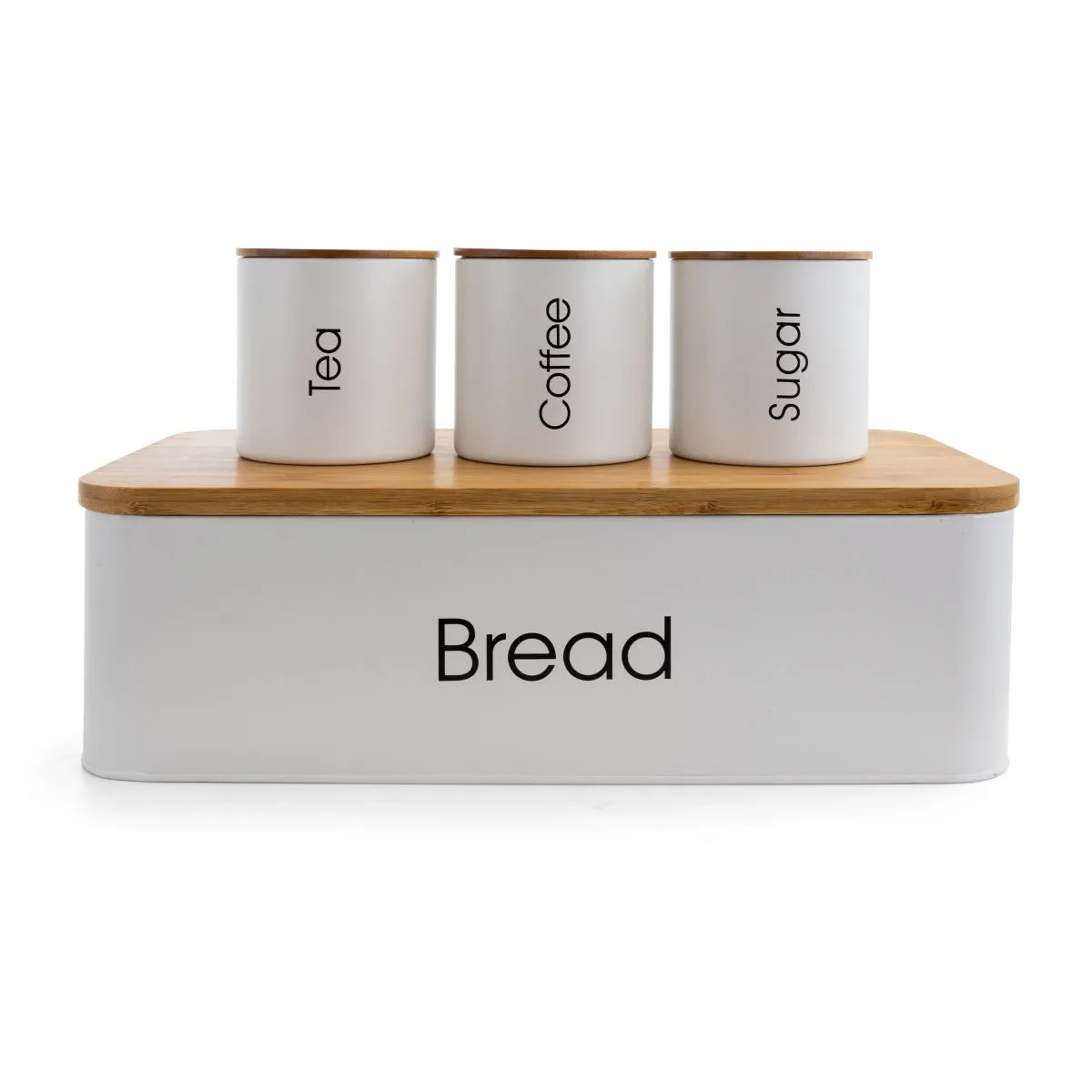 Bread Box with 3 Piece Canister Set