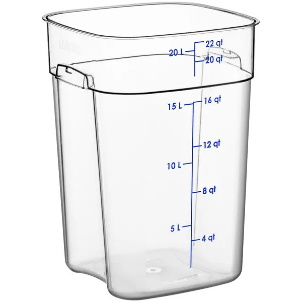 CAMBRO, POLYCARBONATE FOOD STORAGE SQUARE CONTAINER - BLUE 22 QT