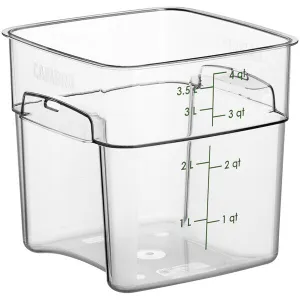 CAMBRO, POLYCARBONATE FOOD STORAGE SQUARE CONTAINER - GREEN 4 QT
