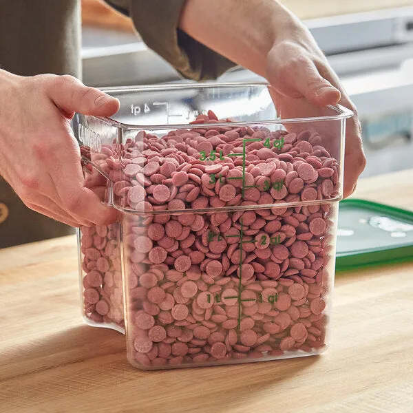 CAMBRO, POLYCARBONATE FOOD STORAGE SQUARE CONTAINER - GREEN 4 QT