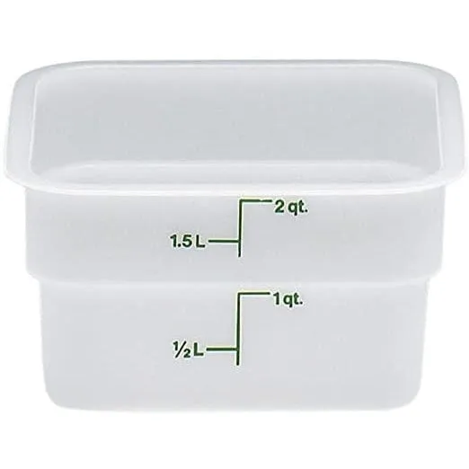 CAMBRO, POLYETHYLENE SQUARE FOOD STORAGE CONTAINER - WHITE