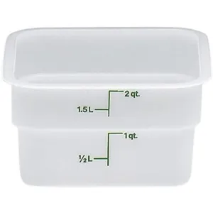 CAMBRO, POLYETHYLENE SQUARE FOOD STORAGE CONTAINER - WHITE