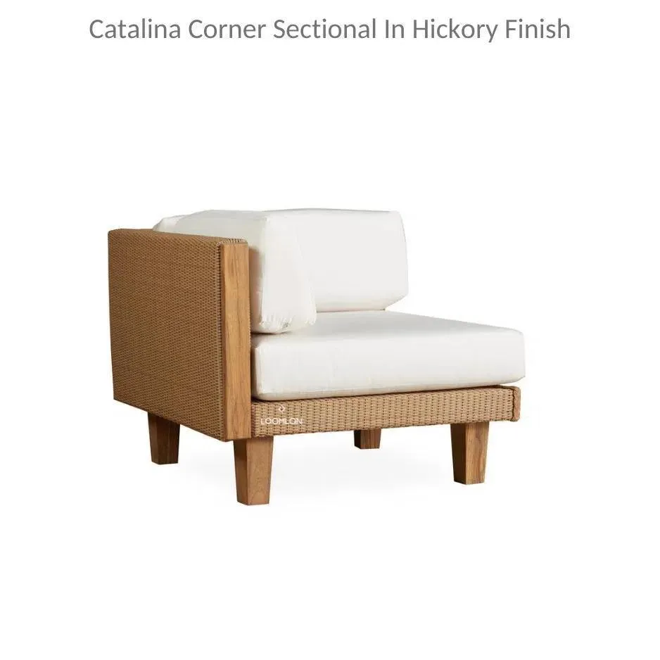 Catalina Corner Sectional Component All Weather Wicker & Teak