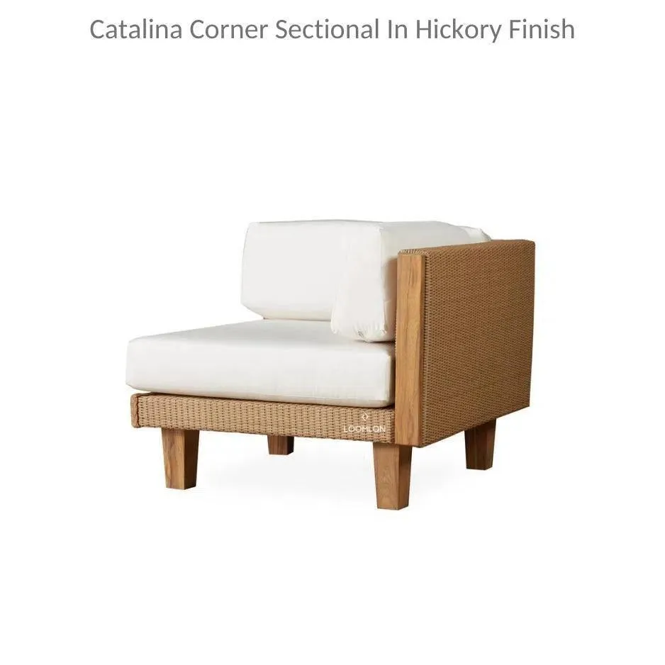 Catalina Corner Sectional Component All Weather Wicker & Teak