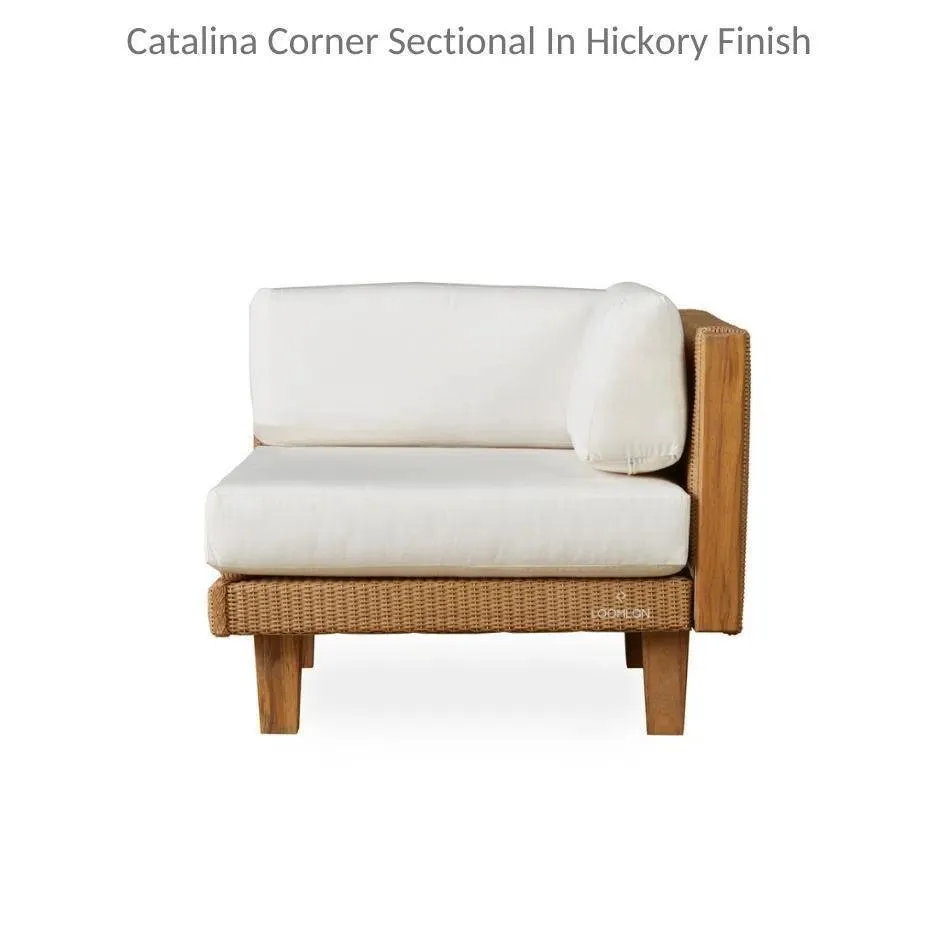 Catalina Corner Sectional Component All Weather Wicker & Teak