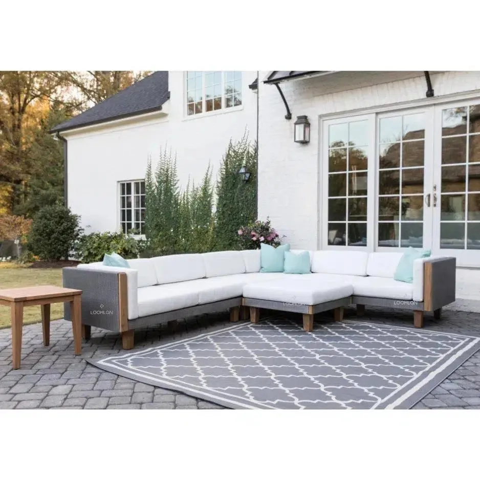 Catalina Corner Sectional Component All Weather Wicker & Teak