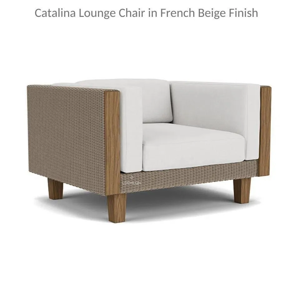 Catalina Lounge Chair All Weather Wicker and Teak Wood Made in USA