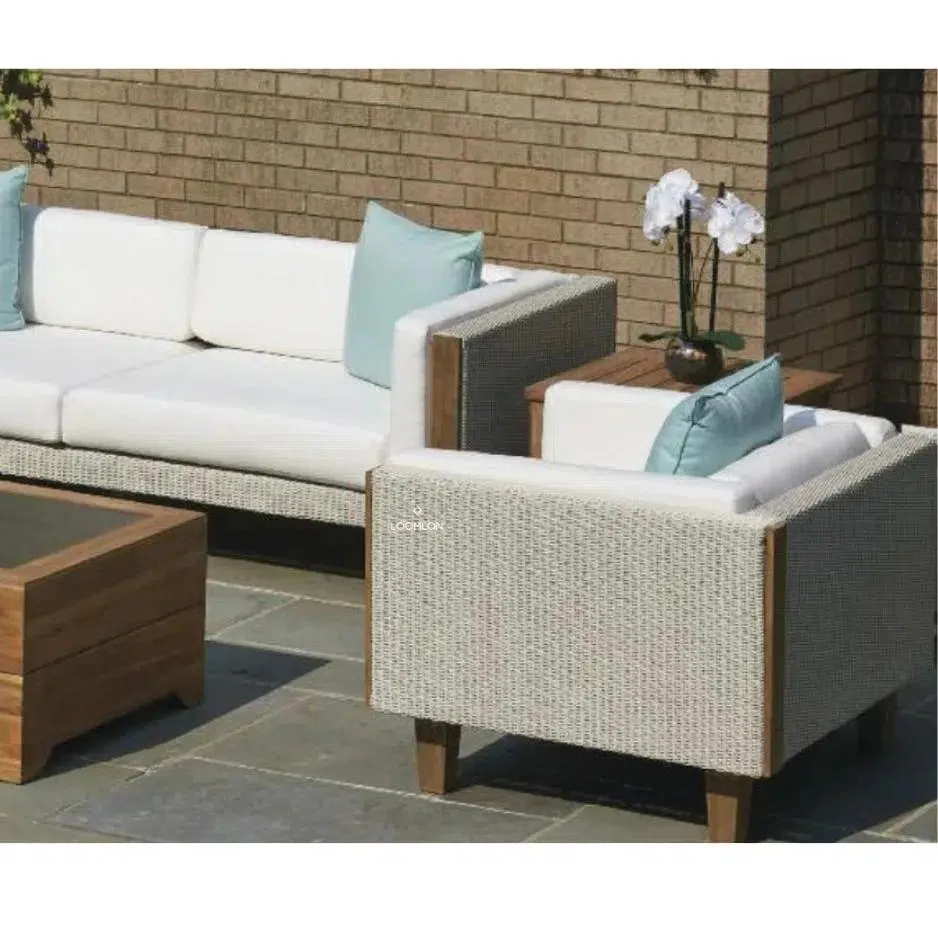 Catalina Lounge Chair All Weather Wicker and Teak Wood Made in USA