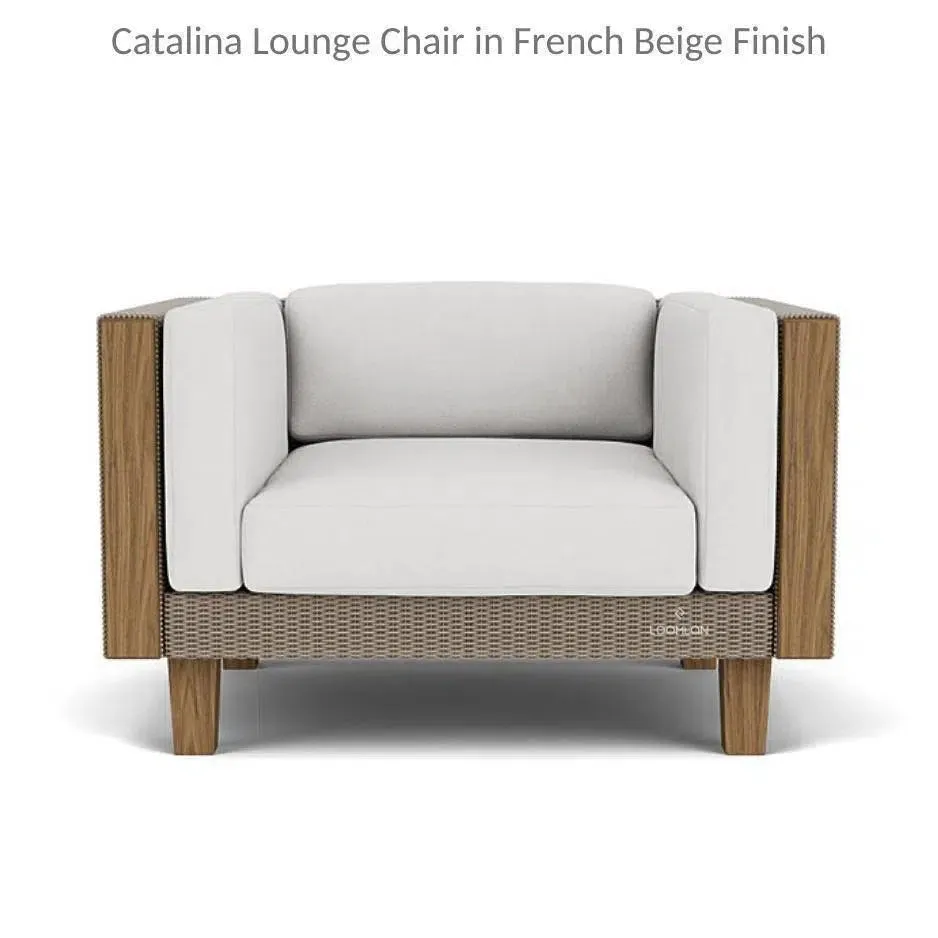 Catalina Lounge Chair All Weather Wicker and Teak Wood Made in USA