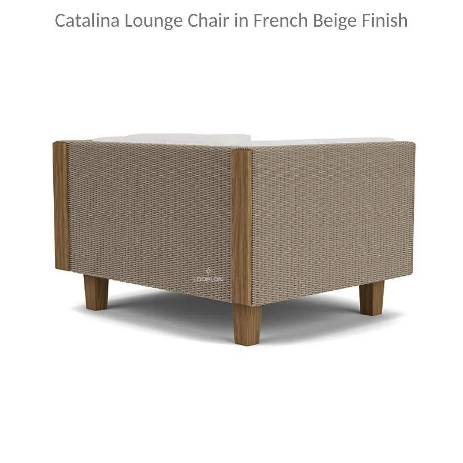 Catalina Lounge Chair All Weather Wicker and Teak Wood Made in USA