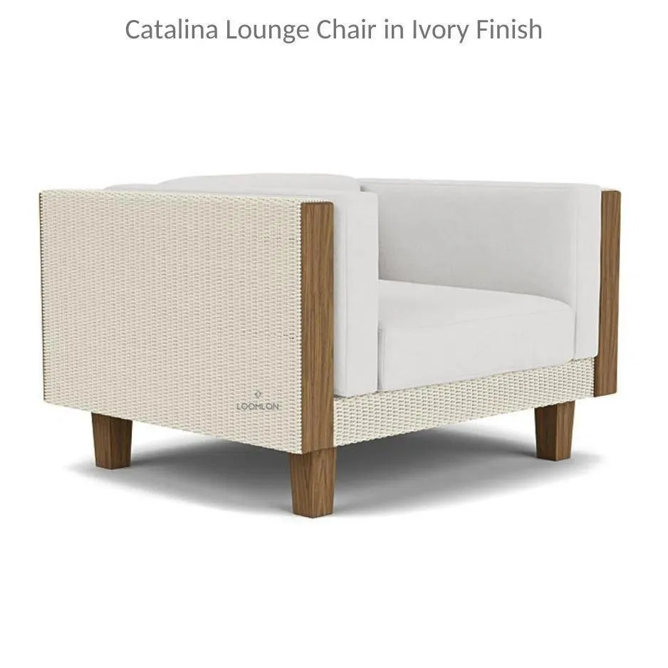 Catalina Lounge Chair All Weather Wicker and Teak Wood Made in USA