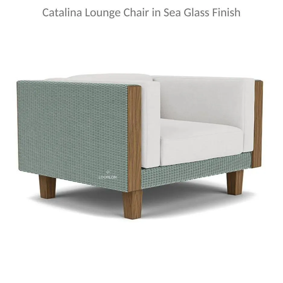 Catalina Lounge Chair All Weather Wicker and Teak Wood Made in USA