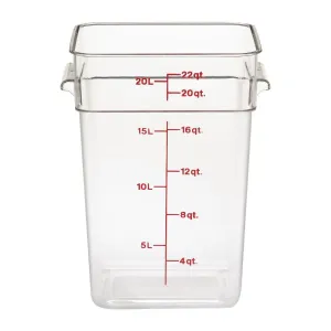 DB012 Cambro Square Polycarbonate Food Storage Container 20.8 Ltr (Pack of 6)
