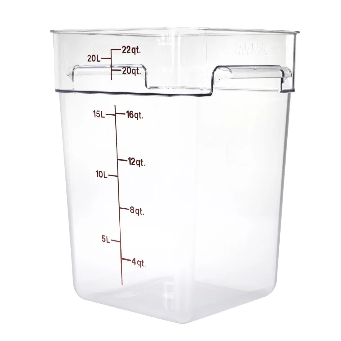 DB012 Cambro Square Polycarbonate Food Storage Container 20.8 Ltr (Pack of 6)
