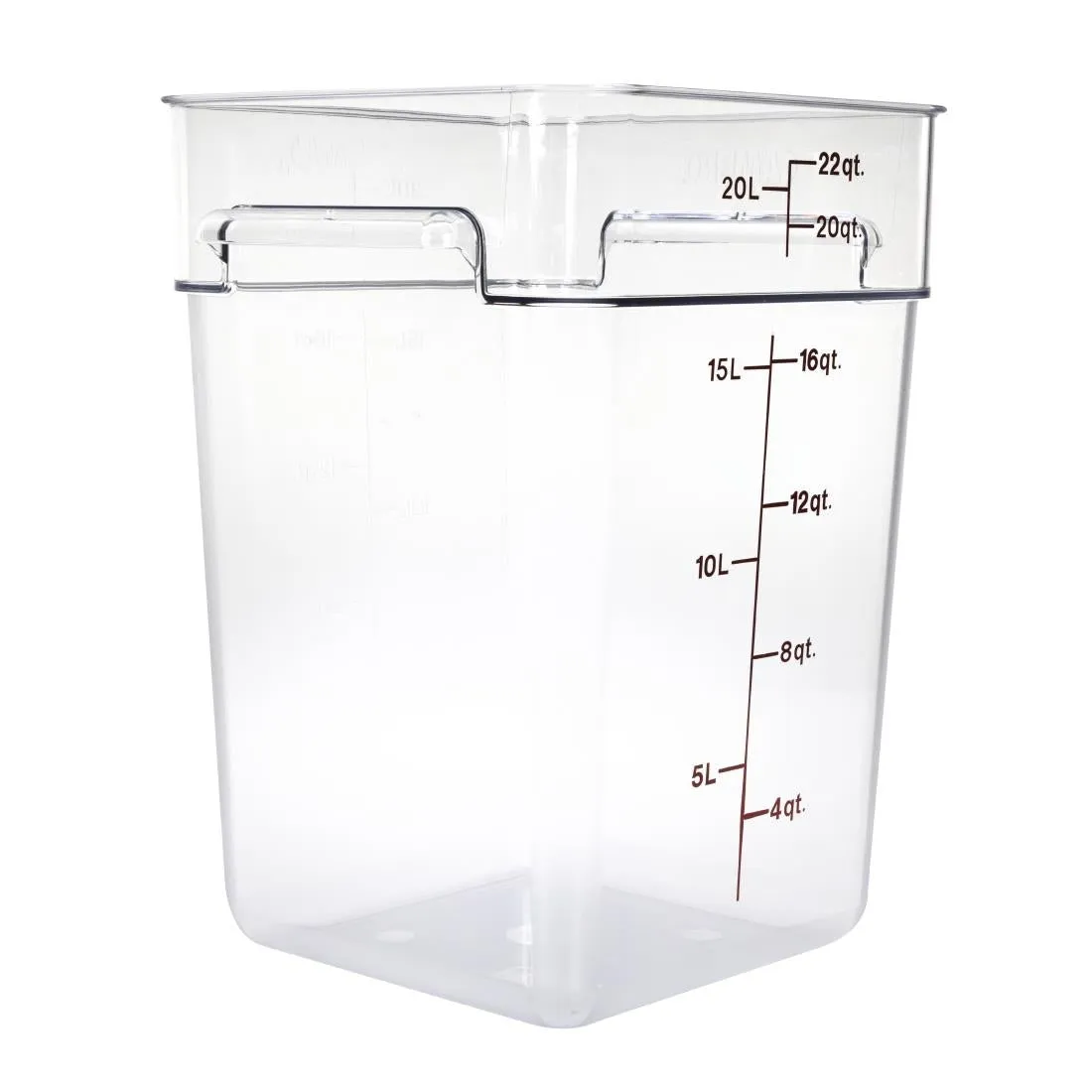 DB012 Cambro Square Polycarbonate Food Storage Container 20.8 Ltr (Pack of 6)