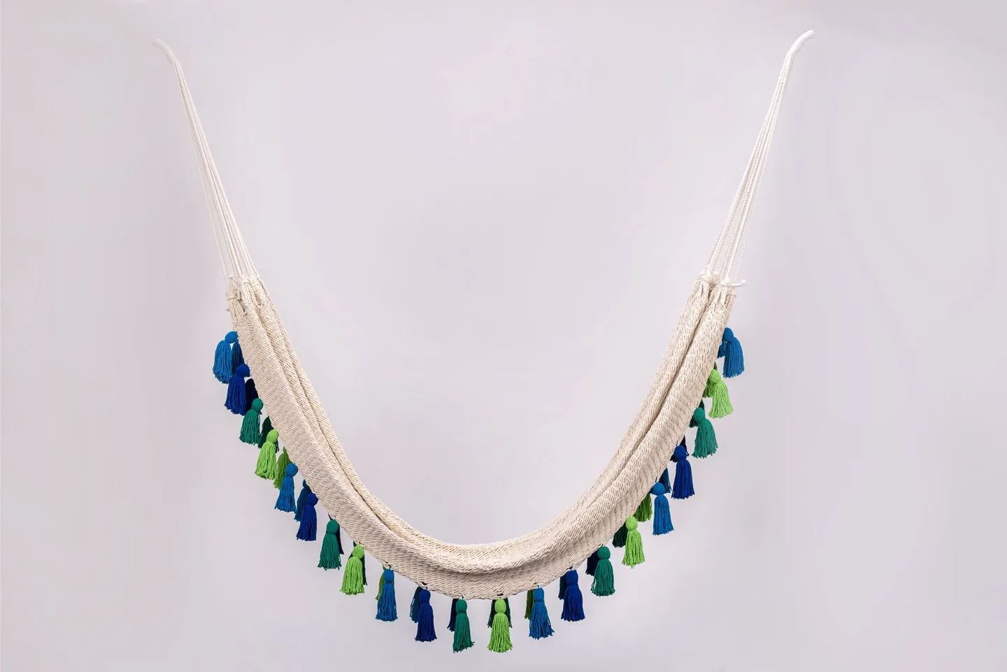 Deluxe Natural Cotton Hammock with Rainforest Inspired Tassels