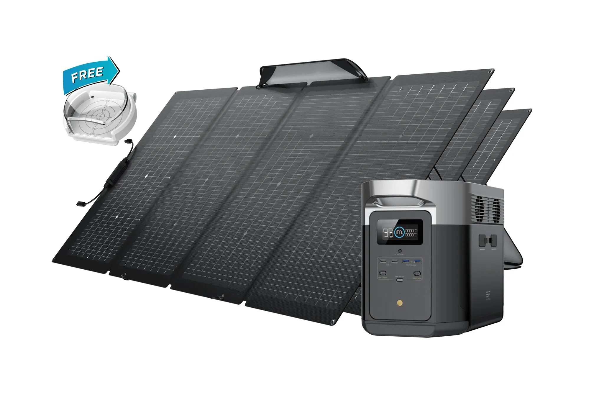 EcoFlow DELTA Max 2000 Solar Generator   3 (Three) 220W Portable Solar Panels