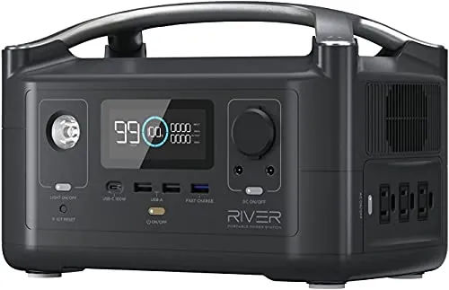 EF ECOFLOW RIVER 288Wh Portable Power Station,3 x 600W(Peak 1200W) AC Outlets & LED Flashlight, Fast Charging Silent Solar Generator (Solar Panel Optional) for Emergencies Home Outdoor Camping RV