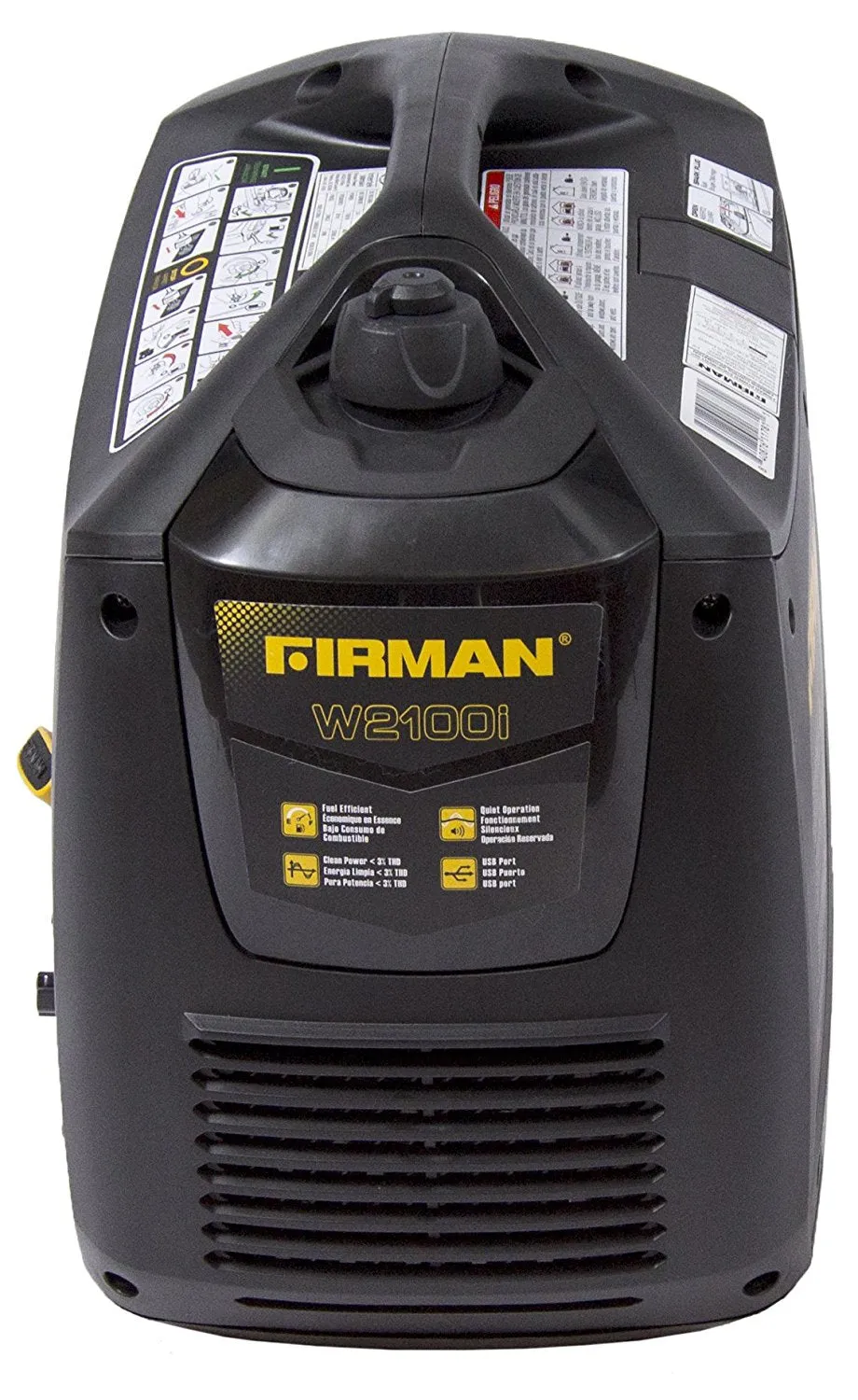 Firman Generator W01781 Whisper Series 2100/1700 Watt Recoil Start Gas Portable Generator cETL and CARB Certified