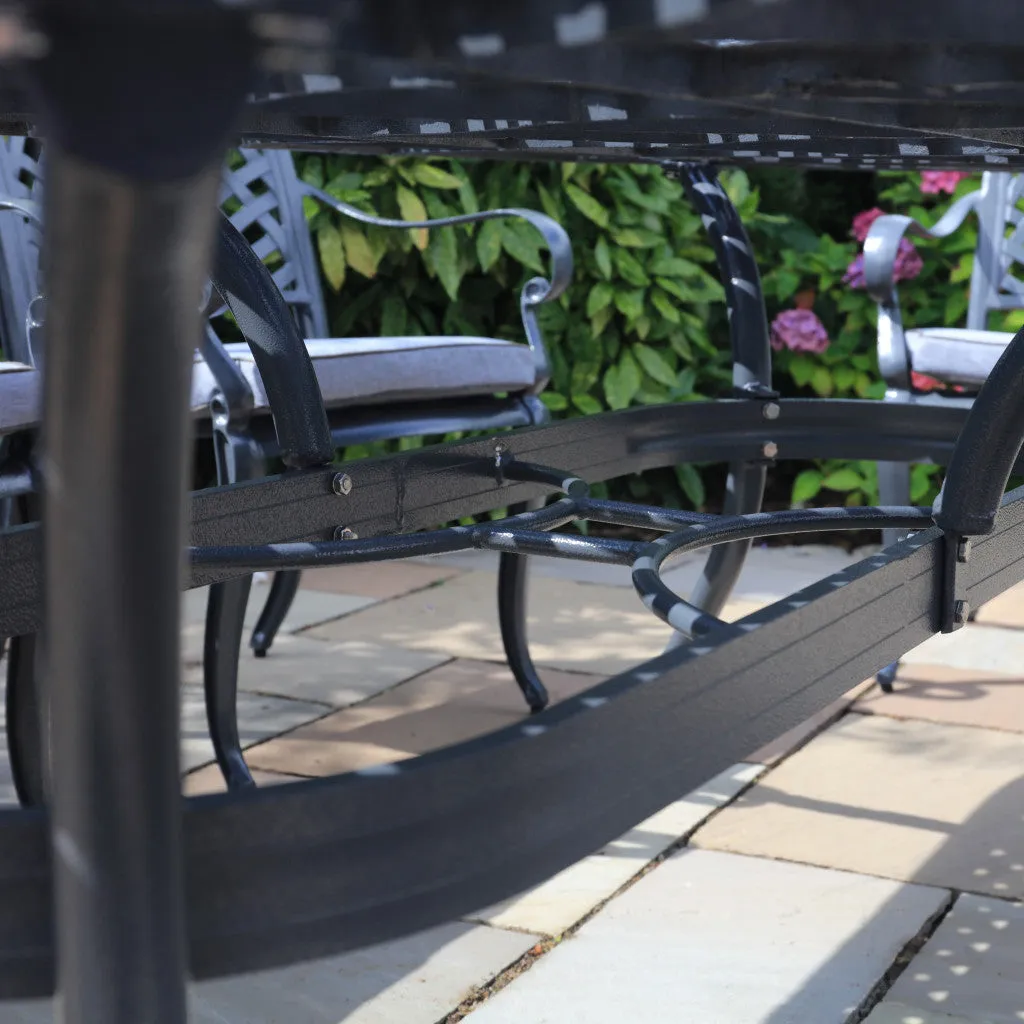 Fitzhenry - 8 Seat Set with Oval Table (Hammered Grey)