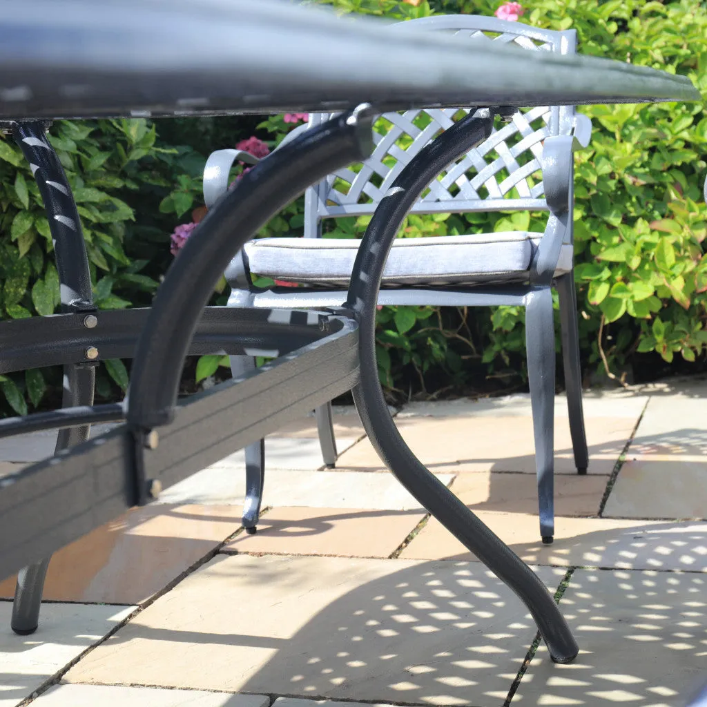 Fitzhenry - 8 Seat Set with Oval Table (Hammered Grey)
