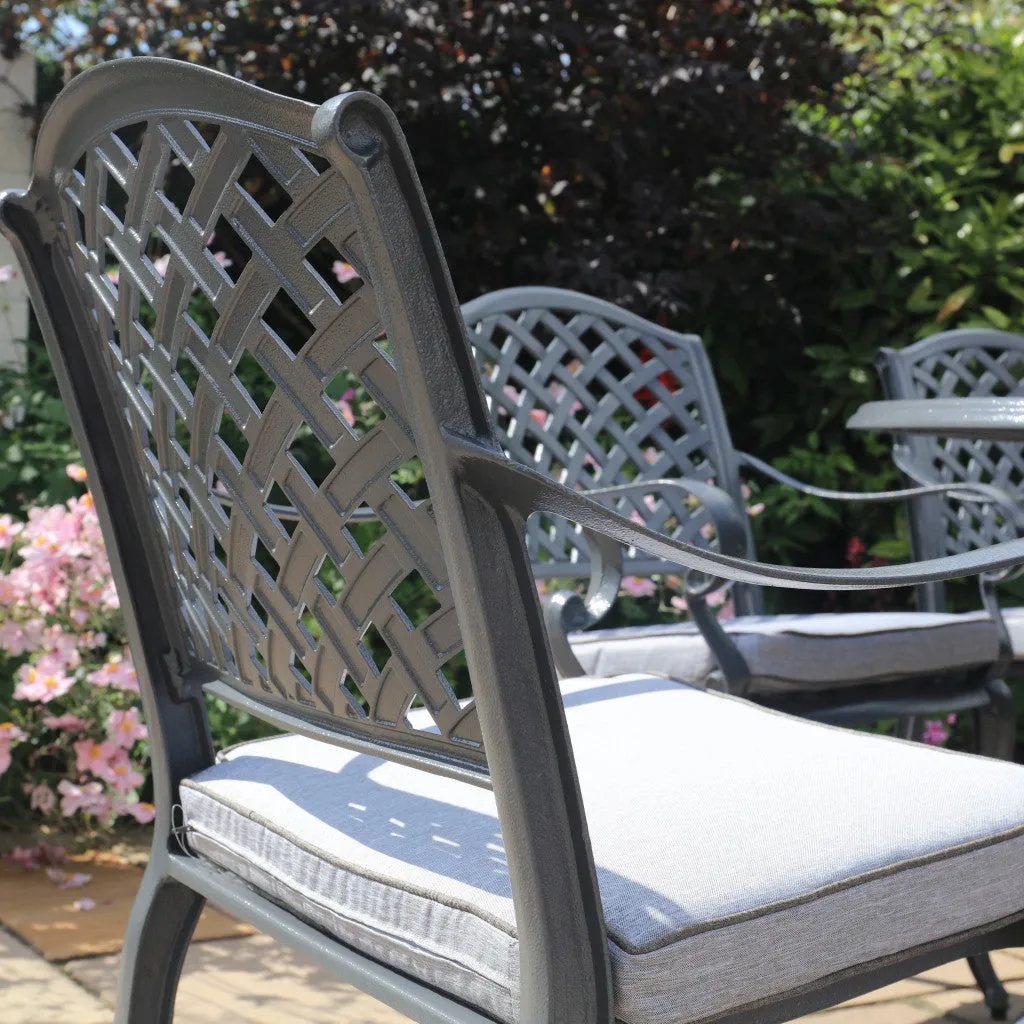 Fitzhenry - 8 Seat Set with Oval Table (Hammered Grey)